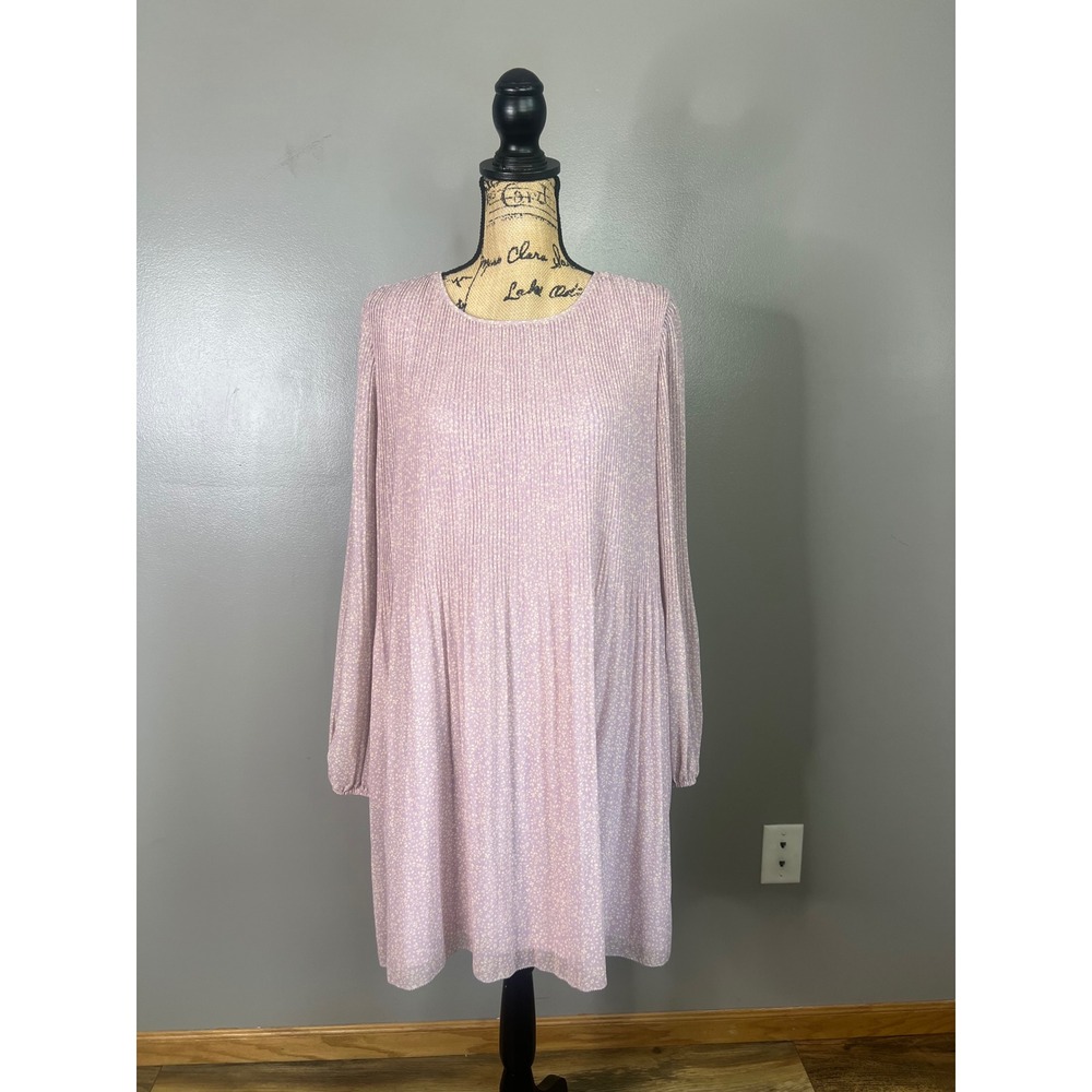 Aritzia Wilfred daydreamer mini dress blush pink pleated large party feminine - Picture 2 of 9